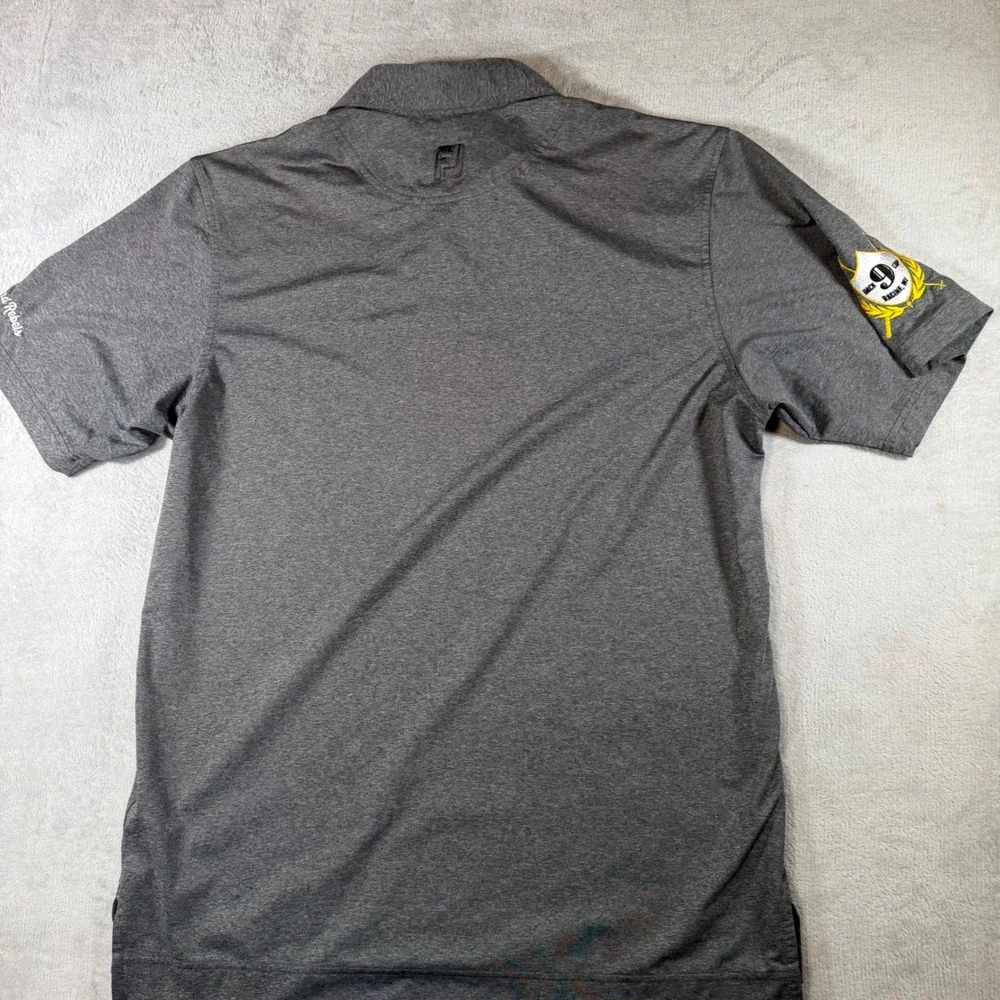 FootJoy Gray Golf Polo Mens Large‎ Black 9 Cup Racine WI Performance Shirt